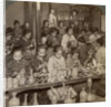 Factory girls decorating cheap pottery for the foreign markets, Kyoto, Japan by Underwood & Underwood