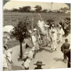 Funeral procession of a rich Buddhist, on the road to Sakai, looking towards Osaka, Japan by Underwood & Underwood