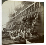 Coaling the Pacific mail SS 'Siberia', at the fortified naval station of Nagasaki, Japan by Underwood & Underwood