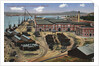 Dockyard workshops and waterfront, Gibraltar by Anonymous