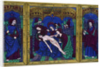 Triptych, champlevé enamel on copper by Anonymous