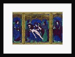 Triptych, champlevé enamel on copper by Anonymous