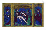 Triptych, champlevé enamel on copper by Anonymous