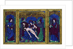 Triptych, champlevé enamel on copper by Anonymous