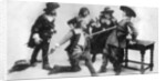 The duel, scene from act I of The Breed of the Treshams by John Rutherford by Anonymous