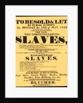 A bill advertising a West Indian slave auction in 1829 by Anonymous