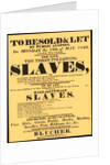 A bill advertising a West Indian slave auction in 1829 by Anonymous