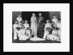 The Duke and Duchess of York surrounded by her eight bridesmaids by Anonymous