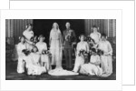 The Duke and Duchess of York surrounded by her eight bridesmaids by Anonymous