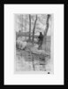 A shepherd with his flock by a river by Robert Hermann Sterl
