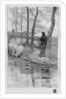 A shepherd with his flock by a river by Robert Hermann Sterl