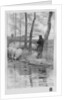 A shepherd with his flock by a river by Robert Hermann Sterl