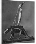 King Tutankhamen (c1341 BC-c1323 BC) on a black leopard by Anonymous