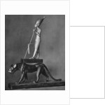 King Tutankhamen (c1341 BC-c1323 BC) on a black leopard by Anonymous