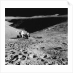 Astronaut David Scott (b1932) on the slope of Hadley Delta during Apollo 15 by NASA