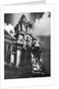 Cleaning the statue of Queen Anne as part of King George V's silver jubilee celebrations by Anonymous