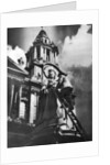 Cleaning the statue of Queen Anne as part of King George V's silver jubilee celebrations by Anonymous