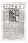 Broadside published on the death of Queen Anne by Anonymous