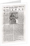 Broadside published on the death of Queen Anne by Anonymous