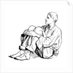 Study of a seated man by Anonymous