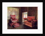 Upholstered chair and couch with adjustable ends by Edwin Foley