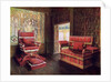 Upholstered chair and couch with adjustable ends by Edwin Foley