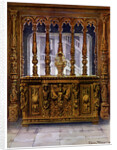 Henry II carved coffer or bahut and oak screen of the same French Period by Edwin Foley