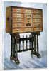 Vargueno cabinet of chestnut, ivory and other materials by Edwin Foley