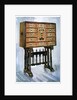 Vargueno cabinet of chestnut, ivory and other materials by Edwin Foley