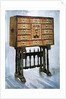 Vargueno cabinet of chestnut, ivory and other materials by Edwin Foley