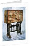 Vargueno cabinet of chestnut, ivory and other materials by Edwin Foley