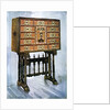 Vargueno cabinet of chestnut, ivory and other materials by Edwin Foley