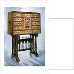 Vargueno cabinet of chestnut, ivory and other materials by Edwin Foley