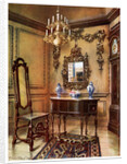Panelling, mirror frame, walnut table and chair, Charles Wesley's walnut high case clock by Edwin Foley