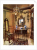 Panelling, mirror frame, walnut table and chair, Charles Wesley's walnut high case clock by Edwin Foley