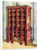 Red and gilt lacquer double chest of drawers by Edwin Foley