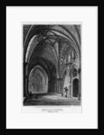 View in the cloisters, showing the entrance to Chapter House, Westminster Abbey, London by R Roffe