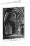 View in the cloisters, showing the entrance to Chapter House, Westminster Abbey, London by R Roffe