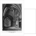 View in the cloisters, showing the entrance to Chapter House, Westminster Abbey, London by R Roffe