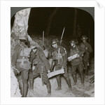 Troops on a night raid leave by a sap for the enemy lines by Realistic Travels Publishers