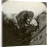 Soldier receiving first aid from a sergeant in a sap, Battle of Peronne, World War I by Realistic Travels Publishers