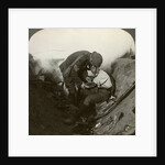 Soldier receiving first aid from a sergeant in a sap, Battle of Peronne, World War I by Realistic Travels Publishers