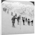 Ascending a steep snowfield, Stevens Glacier, Mount Rainier, Washington, USA by Underwood & Underwood