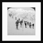 Ascending a steep snowfield, Stevens Glacier, Mount Rainier, Washington, USA by Underwood & Underwood