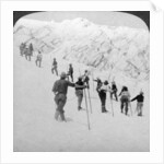 Ascending a steep snowfield, Stevens Glacier, Mount Rainier, Washington, USA by Underwood & Underwood