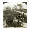 Tombs and children in traditional dress, Appian Way, Rome, Italy by Underwood & Underwood