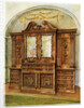 Carved enclosed mahogany bookcase, style of Chippendale, French influence by Edwin Foley