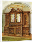 Carved enclosed mahogany bookcase, style of Chippendale, French influence by Edwin Foley