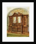 Carved enclosed mahogany bookcase, style of Chippendale, French influence by Edwin Foley