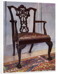 Mahogany armchair, style of Chippendale by Edwin Foley
